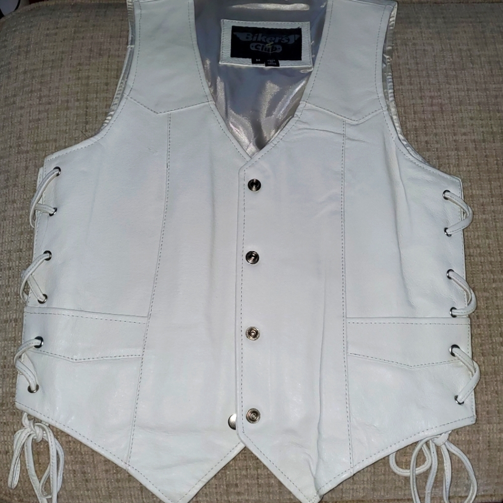 White leather vest